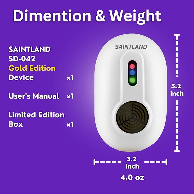 3-Wave Ultrasonic Mouse Repeller, E-Magnetic & Ultrasonic Wave, Indoor Plug-in Repellent, Repel Mouse, Rat, Squirrel SD-042