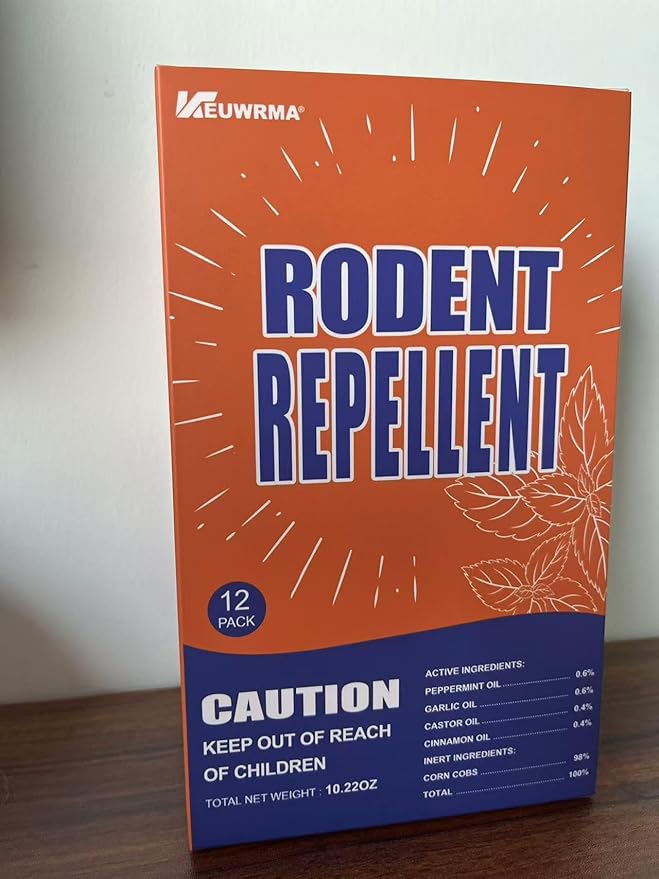 Mouse Repellent, Pest Control, Rodent Repellent Pouches, Mice Repellent, Natural Mice Deterrent for Homes/RVs, Child & Pet Safe Pest Control. Peppermint Oil to Repel Mice and Pouches, 12 Pack.