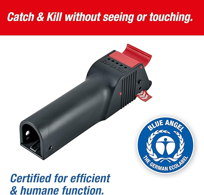 SWISSINNO Mouse Trap No See No Touch - Effective, Non-Contact + Non-Visible Catch + Kill with no-Fail catching - Pre-baited with Food Bait - Easy to Use - Reusable