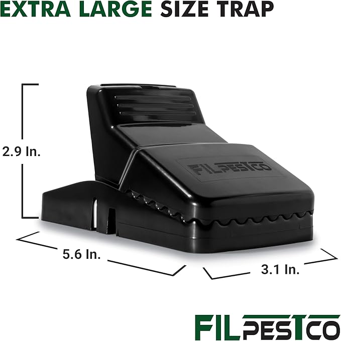 Set of 12 Professional Grade Extra Large Rat Snap Traps, Mouse Trap, Reusable Trap, Heavy Duty for Indoor and Outdoor Pest Control Rodent Solutions