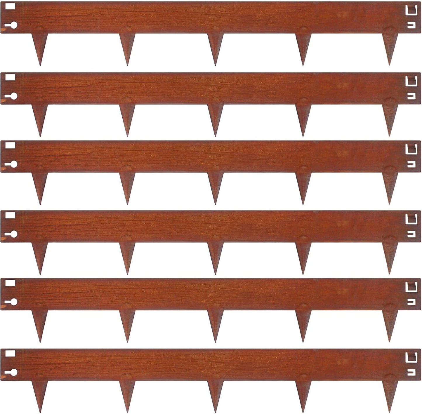 42" L X 6.3" H Corten Steel Landscape Edging, 6 Pack Hammer in Landscape Edging, Garden Edging Border for Lawn, Flower Bed, Yard (Rust-Colored)