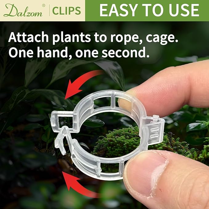 Dalzom® 300Pcs Tomato Clips, Plastic Trellis Clips Plant Support Clips, Plant Clips for Support, Grape Vine, Tomato Vine, Vegetables Plants, Garden Clips to Grow Upright Makes Plants Healthier
