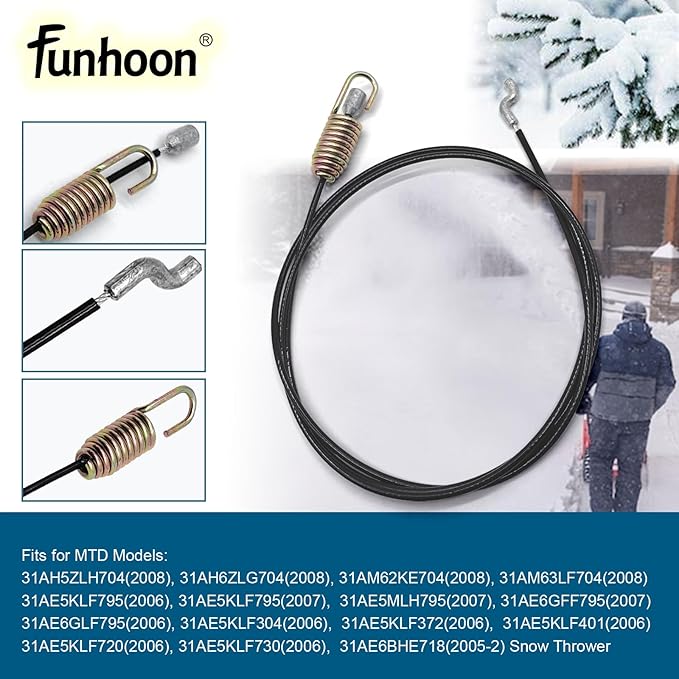 946-04229B Drive Clutch Cable for MTD Craftsman Cub Cadet Yard Machines Yard Man Most 2-Stage Snow Blowers Replaces 746-04229 746-04229B 946-04229