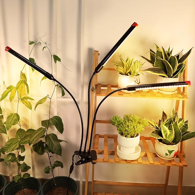 Clip Grow Light for Seed Starting with Timer, 27W Grow Lights for Indoor Plants Full Spectrum, 2025 Brightest LED Plant Grow Light for Houseplants, Bonsai, Pot Plants, Seedlings