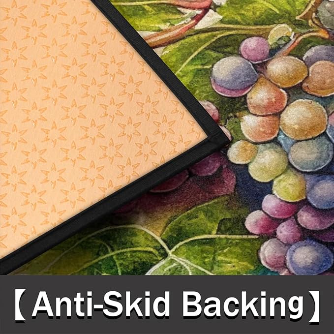 cfpolar Half Round Door Mat, Vintage Grapes Semicircle Mats, Non-Slip Area Rug Soft Doormat for Front Indoor Entrance, Welcome Mat for Garage Patio Home Decor 24 x 36 in