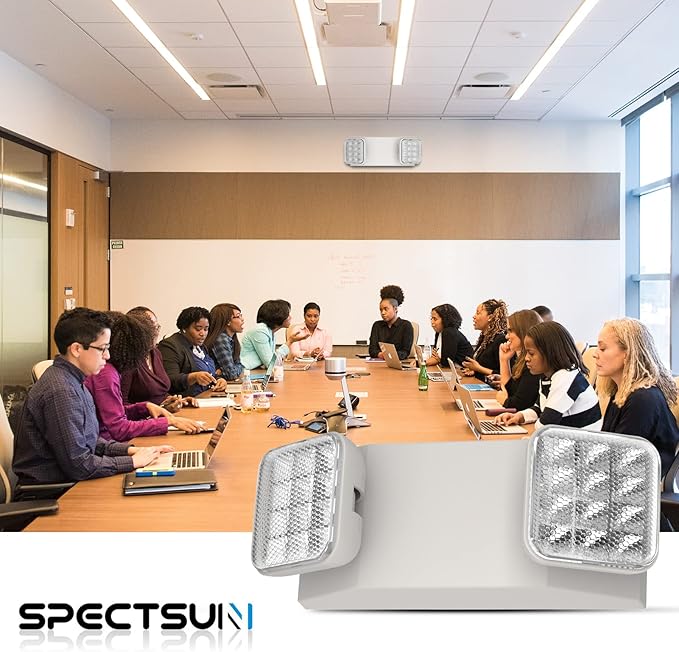 1 Pack Commercial Emergency Light with Battery Backup, Emergency Lights for Business-Hard Wired, UL 924 Certified,AC 120/277V,Two Head Adjustable LED Emergency Lighting.