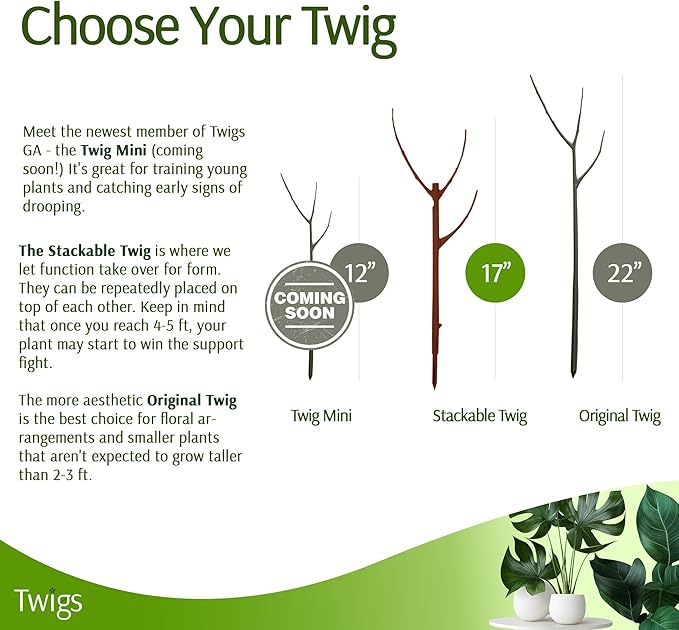 Stackable Plant Support Stakes, Stem Holder Structures for Indoor & Outdoor Use, Garden Accessories for Climbing & Potted Plants, Trellis Alternative - Begonia Red, 3 Pack, 17" L