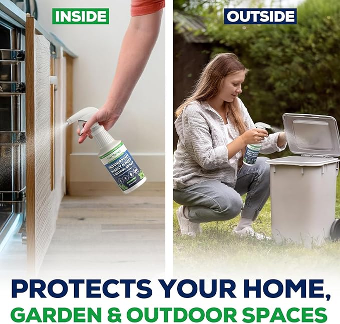 All Natural Peppermint Oil Insect & Pest Control Spray Repels Mice, Spiders, Ants, for Home, Indoor, Outdoor, Garden Maximum Strength Smart Grower Ready to Use 128 FL OZ