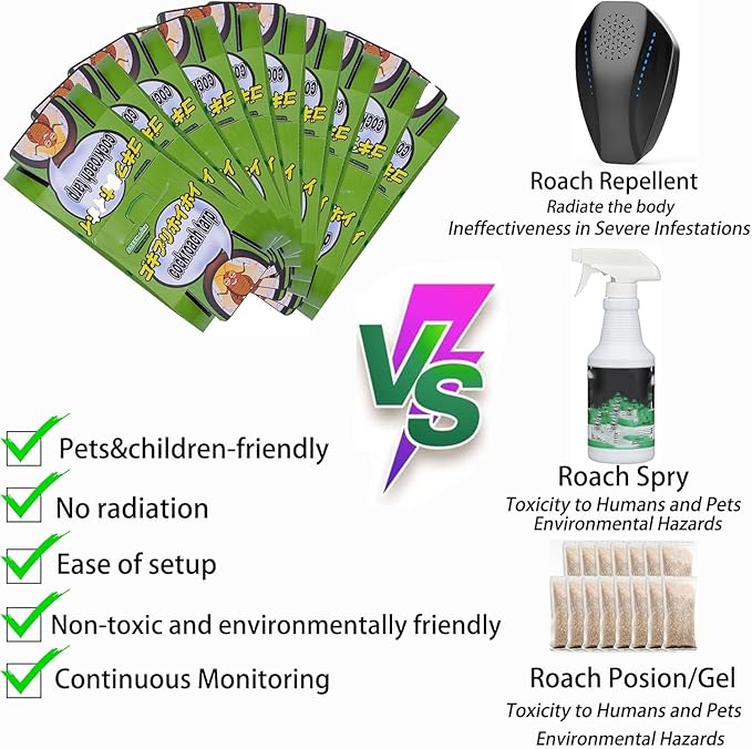 Roach Traps,Baited Glue Traps,Cockroach Trap Pet Friendly(5 apck)