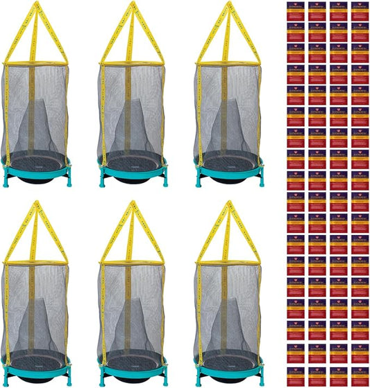 EZ Fly Cage Ranch Fly Trap with 2 Flies Inn Fly Attractant Bait Refill, Low Odor, Reusable, Built to Last for Years (6 Traps + 72 Baits, 1)