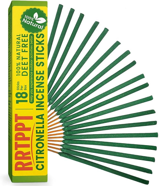Large Citronella Incense Sticks 18 Sticks per Tube Add to Natural Ingredients Citronella | Lemongrass and Rosemary Oil | Outdoor Citronella Help You Better Enjoy Outdoor Life