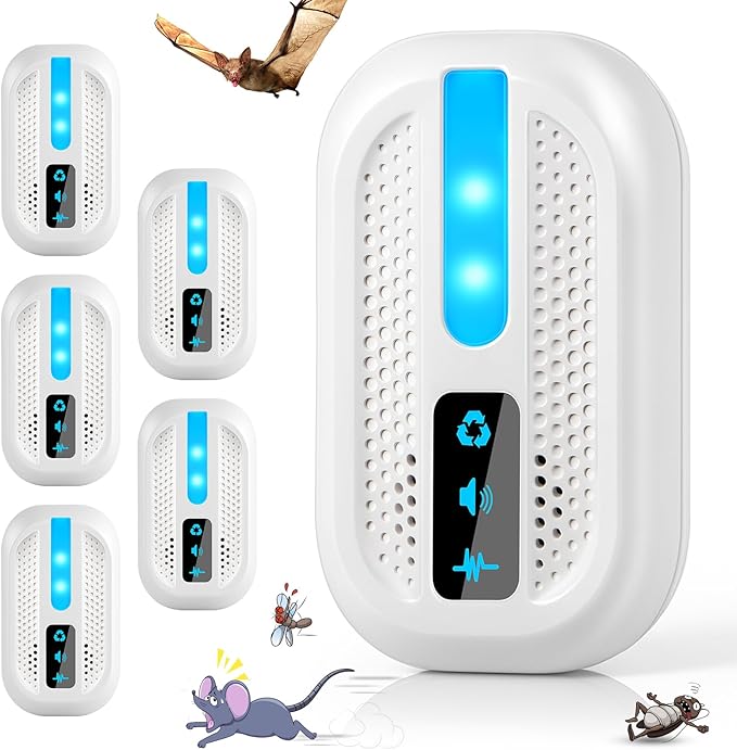 6 Packs Upgraded Ultrasonic Pest Repeller Indoor- Ultrasonic Mouse Repeller Rodent Repellent Ultrasonic Plug in Ant Repellent for Roach, Bugs, Mice, Spider, Electronic Rodent Repellent Devices