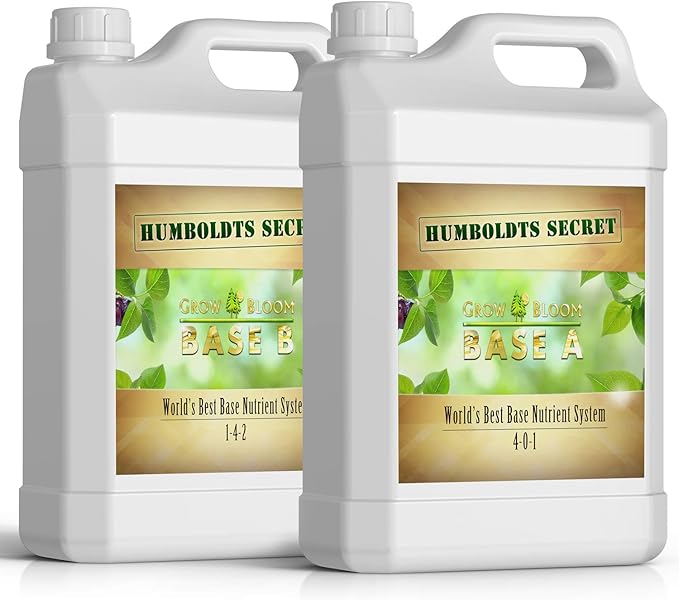 Humboldts Secret Base A & B Liquid Hydroponic Fertilizer | Complete Hydroponic Nutrients for Indoor and Outdoor Plants | Supports Healthy Vegetative Growth and Flowering Stage | 320 Ounce Set