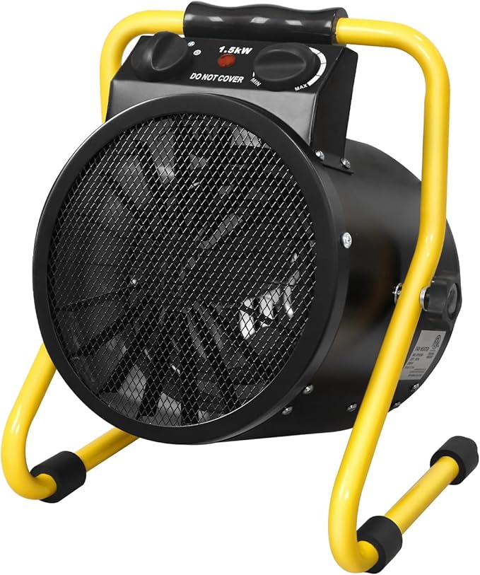 Portable Greenhouse Heater, Overheat Protection, 1500W Radiant Electric Heater for Indoor and Outdoor Use, Garage, Grow Tent, RV, IPX4 Water Resistant, 1 Piece, Black