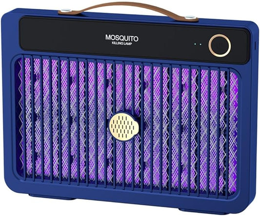 Portable Mosquito Killer Lamp with 4000mAh Rechargeable Battery, Indoor and Outdoor Use, Silent Bug Zapper, Cordless Electric Mosquito Trap for Camping, Home, and Travel (Blue)