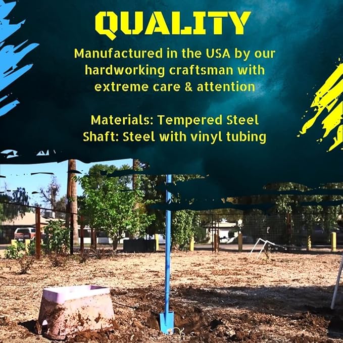 Sharpshooter Spade Shovel 78 Inch Drain Spade Trenching Shovel + Steel Digging Bar- Weighted Long Handle Sharp Shooter with Hardened Chromoly 15 Inch Head