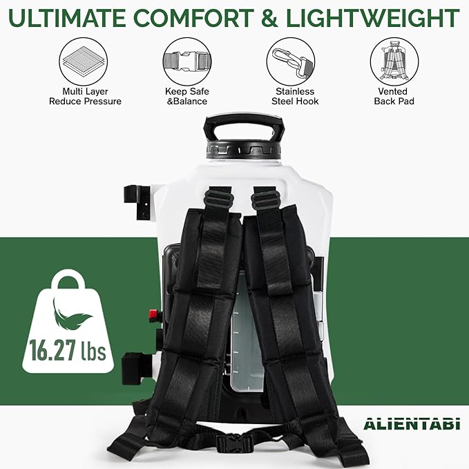 Backpack Sprayer 4 Gallon, Self-Cleaning Battery Sprayer for Weeding, Cleaning, No Gear Limit, Variable Pressure