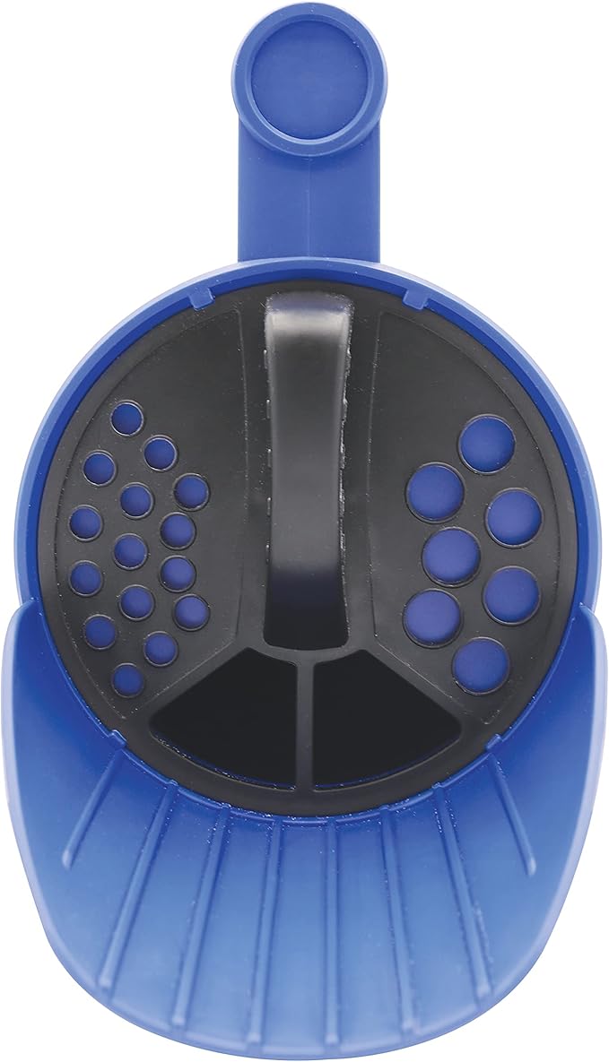 Snow Joe SJSPD1 Handheld All-Season Multi-Purpose Spreader, 5 lbs, w/Adjustable Dial Flow Control, for Ice Melt, Grass Seed and More, Blue/Black