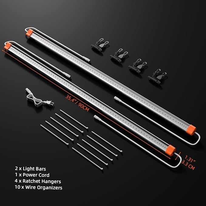 Spider Farmer SUPP-R60 660nm Deep Red Supplemental Light Bars 35.4" Long, Red Supplemental Light for Indoor Plants, Commercial Vertical Farming, Grow Tents