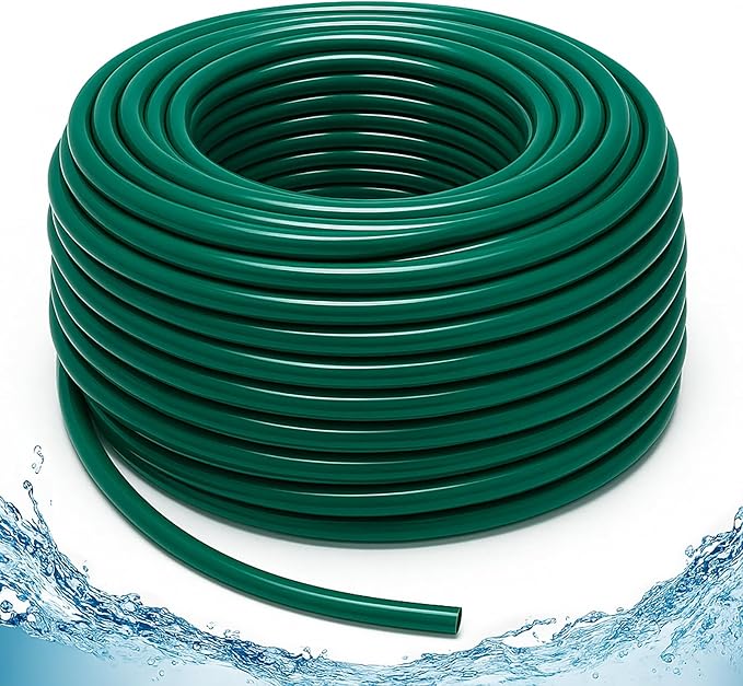 Bonviee 100FT 1/4 inch Blank Distribution Tubing Drip Irrigation Hose Garden Watering Tube Line for Small garden irrigation system-Green