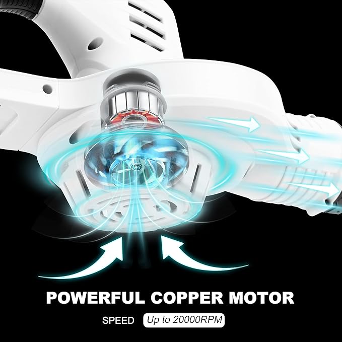 Leaf Blower Cordless, 20V Electric Cordless Leaf Blower with 4000mAh Battery and Charger, 2 Speed Modes, Lightweight Battery Powered Leaf Blowers for Lawn Care, Patio, Blowing Leaves and Snow