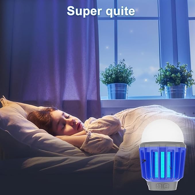 Wisely Bug Zapper Outdoor/Indoor Electric, USB-C Rechargeable Mosquito Killer Lantern Lamp, Portable Insect Electronic Zapper Indoor Trap, with LED Light 2PK