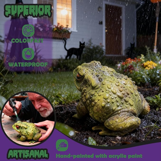 Sunthus Frog Toad Sculptures Garden Statues Yard Art Resin Decorations Outdoor Garden Decor