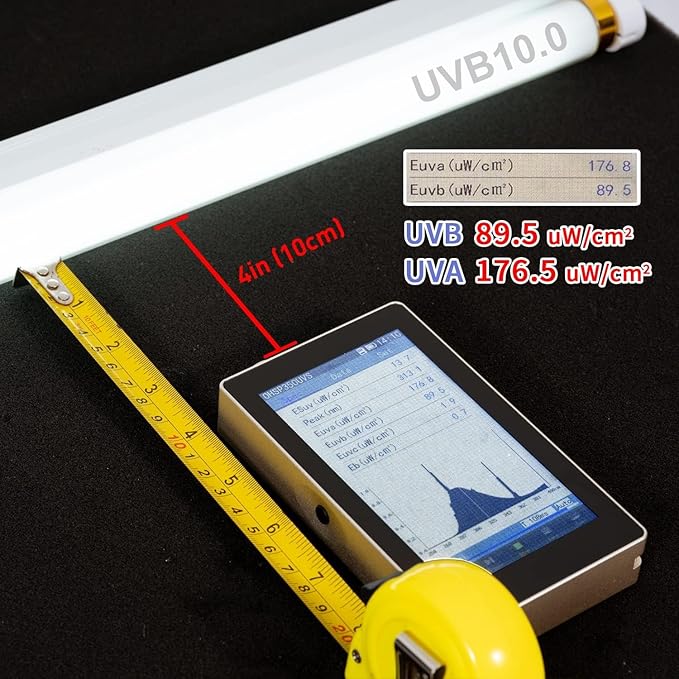 Hypool T8 Strip UVB UVA Reptile Lighting Fixture with 18-Inch 15 Watt UVB 10.0 Fluorescent Bulb Combo Kit 10-Percent UVB Desert Pet Habitat Light for Reptiles Amphibian-1 Pack