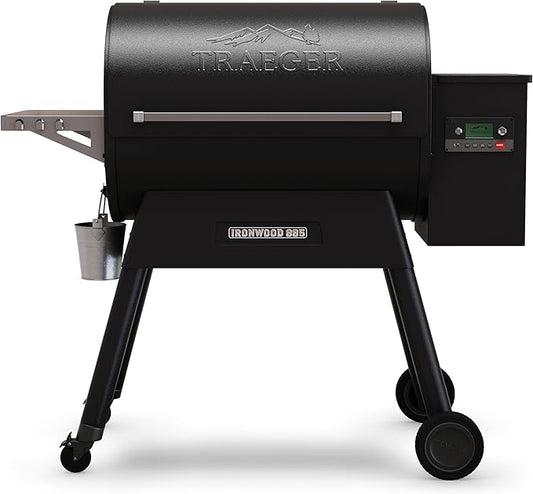 Traeger Ironwood 885 Wood Pellet Grill and Smoker, WiFi Pellet Smoker Grill with Super Smoke Mode, D2 Controller, Large 885 sq. in. Cooking Area, Outdoor BBQ Electric Pellet Smoker, TFB89BLFC