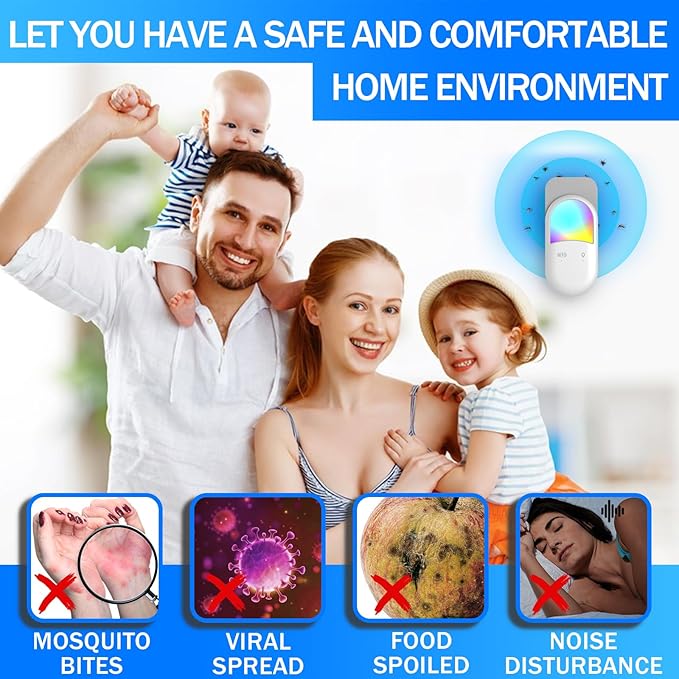 Fly Insect Trap,Indoor Plug-in Fly Traps for Flies, Fruit Flies, Moths, and Other Flying Insects,Moths Killer with Night Light (1Devices + 5 Glue Cards)