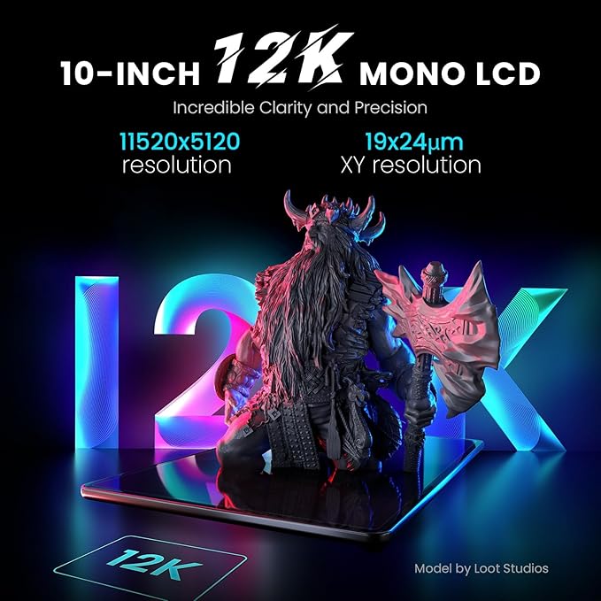 ELEGOO Saturn 3 Ultra MSLA 3D Printer with 10" 12K Monochrome LCD, Wi-Fi Transfer, ACF Release Liner Film, Desktop Resin 3D Printer with Large Printing Size of 8.62 x 4.84 x 10.24 inches