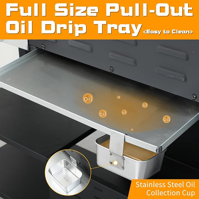 CIG GARDEN 4 Burner Propane Gas Grill with Side Burner,3 in 1 Propane Gas BBQ Grill,Double-layer Stainless Steel BBQ Grill Lid with Cast Iron Grates,52000 BTU Output for Camping, Patio, Backyard