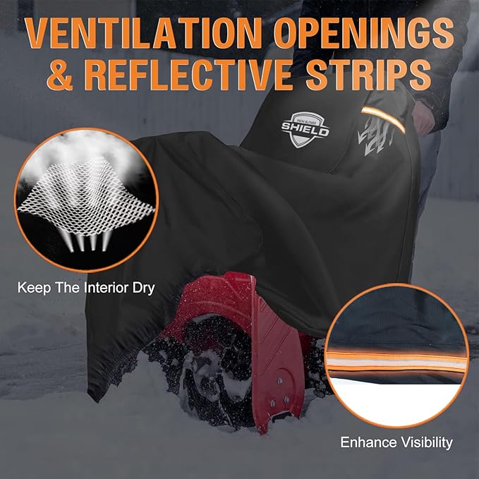 Snow Blower Cover, Heavy Duty 900D Waterproof Snowblower Cover, Outdoor Snow Thrower Protector, Universal Fit for Most Two-Stage&Single-Stage Snow Blowers for EGO, Honda, Ryobi, Cub Cadet, Ariens&Toro
