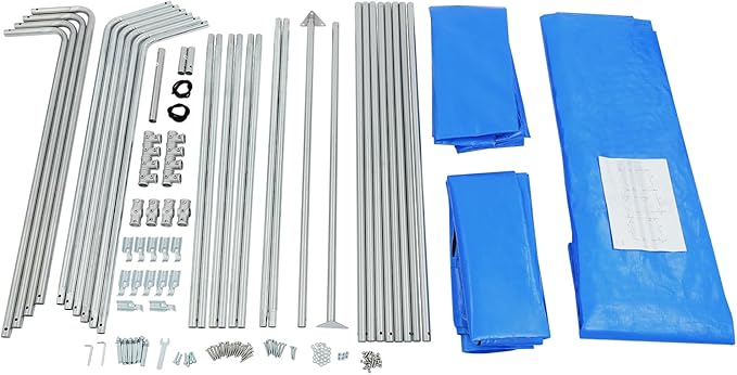 6x10x6 FT Outdoor Storage Shelter Carport, Portable Storage Tent with Roll-up Door, Waterproof Outdoor Carport for Bike, Lawn Mower, ATV Storage (Blue)