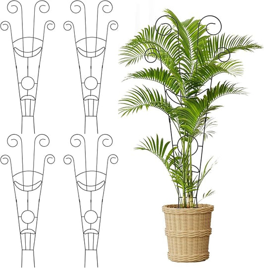 simarro 4 Pcs Metal Trellis for Climbing Plants Indoor, 30 Inch Houseplant Plant Trellis for Potted, DIY Climbing Trelli Flower Pots for Monstera Pothos Vine Ivy Flower
