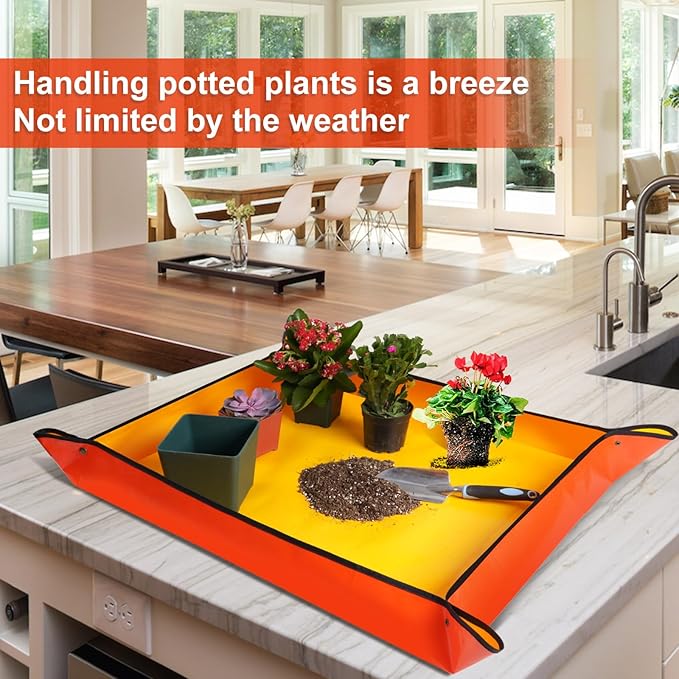 3 Pcs 39.5"X31.5" Large Repotting Mat for House Plants Transplanting and Soil Mix Control, Gardening Gifts for Plant Lovers