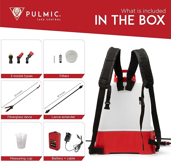 PULMIC Electric Sprayer Pegasus 35 - 9.25-Gallon Cart Sprayer. 3 Application Speeds. 18V Removable Lithium Battery. Up to 7 Hours of Autonomy