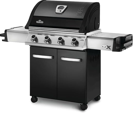 Napoleon 485 Stainless Steel Propane Gas Outdoor Grill – 4-Burner BBQ with Instant Ignition & Locking Caster Wheels