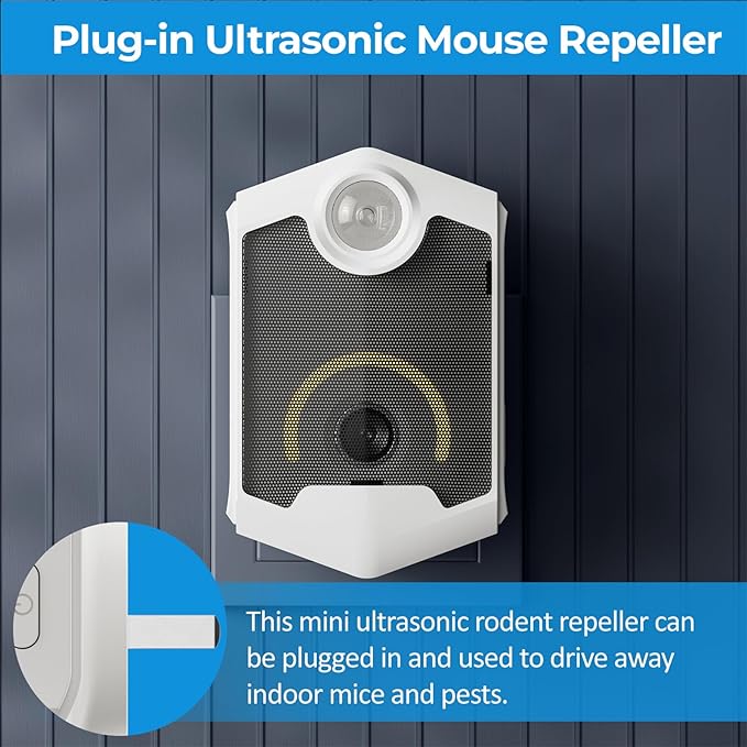 Ultrasonic Pest Repeller, Electronic Repellent Plug-in with Night Light & Flashing, Repel Mice, Rats, Roaches, Ants, Spiders, Mosquitoes, Bugs, for Home, Kitchen, Garage, Office, Warehouse - 1 Pack