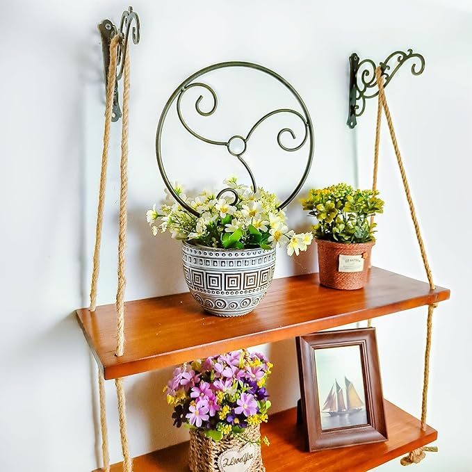 2 Pcs Small Indoor Metal Garden Plant Trellis for Climbing House Pot Plants, Black (Style F)