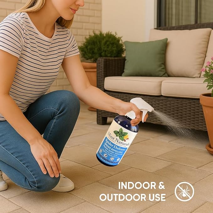 Spider Defense – Natural Spider Repellent Indoor & Outdoor, Peppermint Oil Spray for Home, Cabins, Garages, RVs & Commercial Use – Eco-Friendly Pest Control, 16oz Made in USA