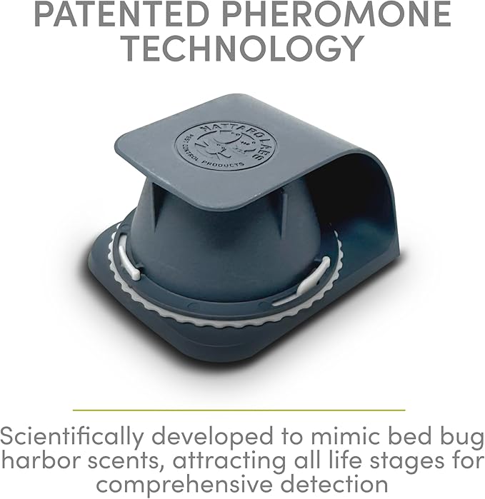 Scout Bed Bug Detection Trap – Non-Toxic Early Monitoring Solution with Patented Pheromone Technology, Includes 12 Bed Bug Detection Traps, Replaceable Lures and User Guide