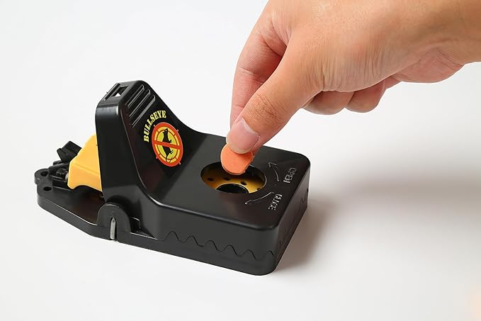 Bullseye - 6 Pack - Rat Traps - Indoor/Outdoor, Reusable, Easy Setup, Powerful Stainless Steel Spring, Tough ABS Body. Set Traps Safely Without Getting Snapped. Great for Rats, Chipmunks & Rodents