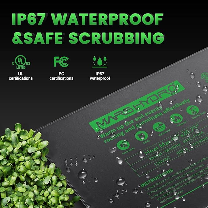 MARS HYDRO 48''x20.75'' Seedling Heat Mat with Thermostat Combo Set，Heating Pad for for Germination, Indoor Gardening, Greenhouse
