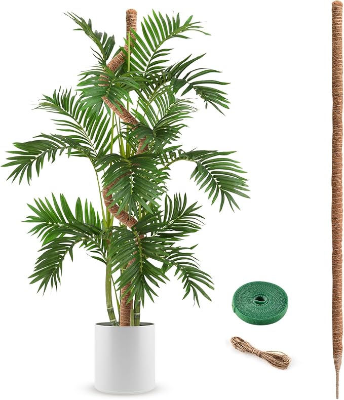 Moss Pole, 63 Inch Bendable Moss Pole for Plants Monstera, Moss Poles for Climbing Plants, Handmade Coco Coir Pole Plant Sticks Support Plant Stakes for Indoor Plants to Grow Upwards
