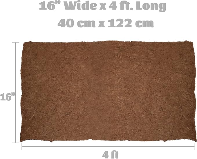 MIOHNAN Natural Coco Coir Fiber Liner Roll Sheet, Coconut Fiber Pad, Coconut Husk Liners Mat for Planters Baskets, DIY Moss Pole - 16x48 inch