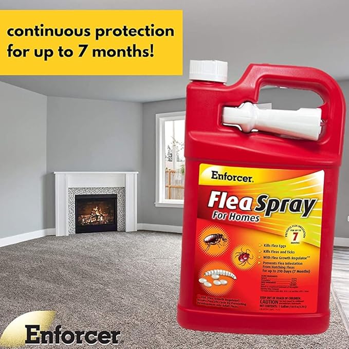 Enforcer Flea Spray for Homes - 1 Galllon (Case of 4) - EFSH128 - Prevents Infestation for up to 7 Months from Hatching Fleas