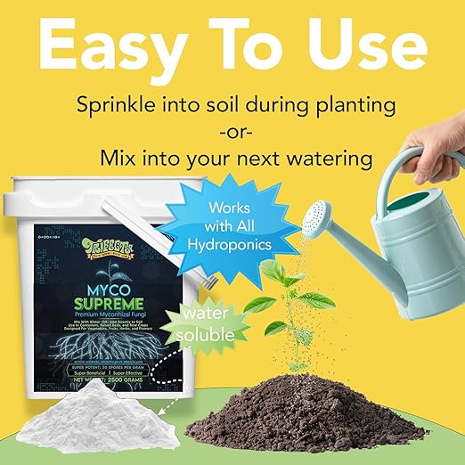 Mycorrhiza for Soil, Root Stimulator for Plants, Ultra Concentrated Mycorrhizae for Plants Strong Roots & Living Soil, Trifecta Myco Supreme Plant Root Stimulator for Tree, Rose and Flower Care