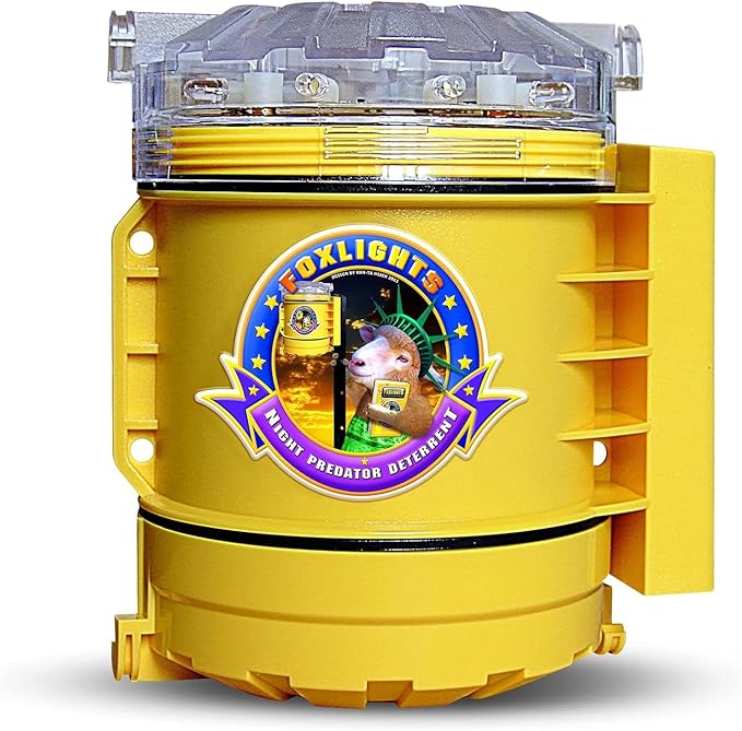 Foxlights Night Predator Deterrent Control Light with Flashing LEDs | Weatherproof Animal Repellent for Flocks, Gardens, Crops & Chicken Coops | Night Guard Protection Used by Professional Ranchers