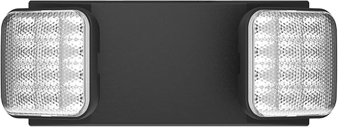 1 Pack Black Led Exit Sign with Emergency Lights &Battery Backup -Adjustable Hardwired 2 LED Head-UL Certified-120-277VAC/Commercial Emergency Lights Fixtures for Home/Business.